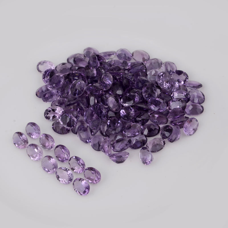 128 pcs Amethyst  - 152.95 ct - Oval - Purple