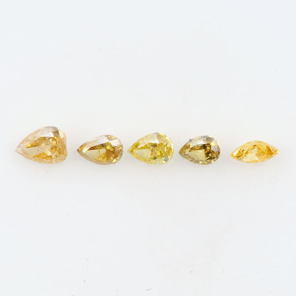 5 pcs DIAMOND  - 0.82 ct - Marquise, Pear - Natural Fancy Mix Yellow - I
