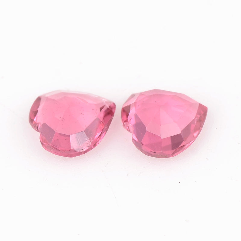 2 pcs Tourmaline  - 0.4 ct - Heart - Pink