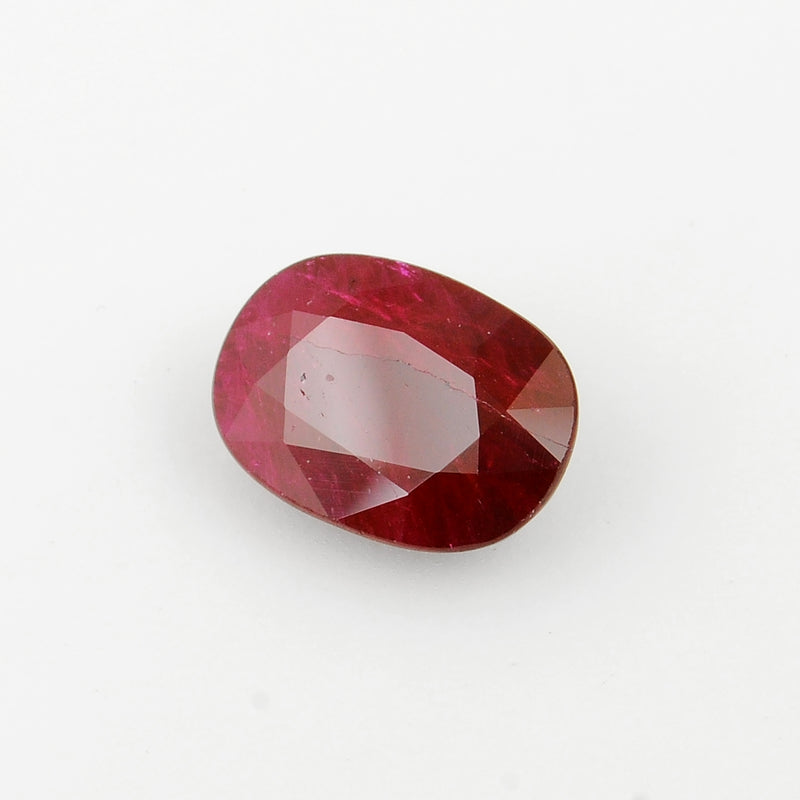 Oval Red Color Ruby Gemstone 7.27 Carat
