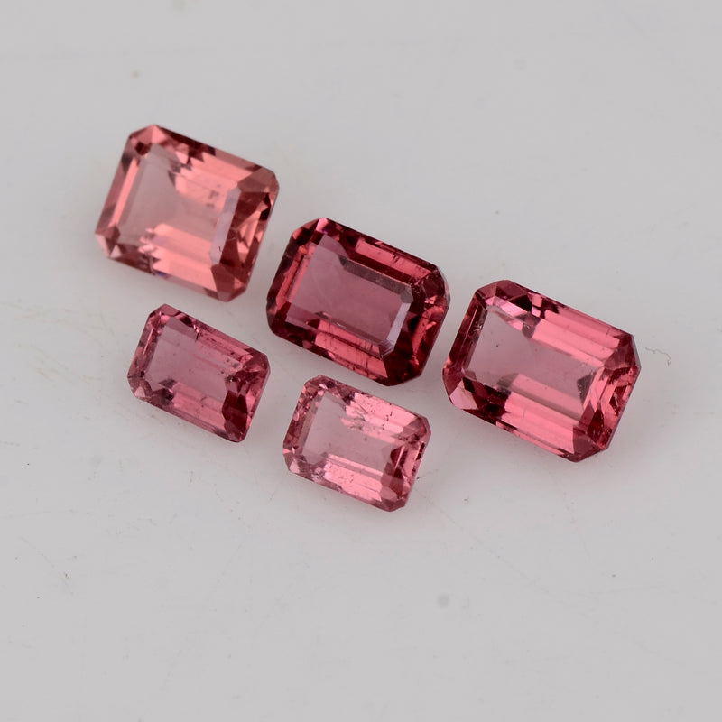 5 pcs Tourmaline  - 1 ct - Octagon - Pink