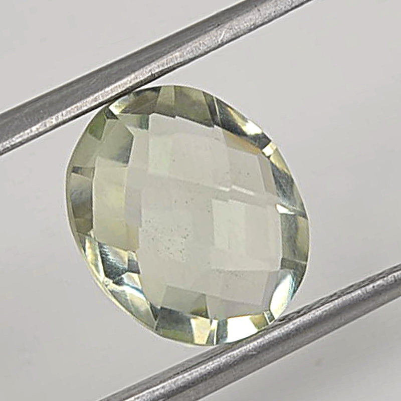 3.69 Carat Green Color Oval Amethyst Gemstone
