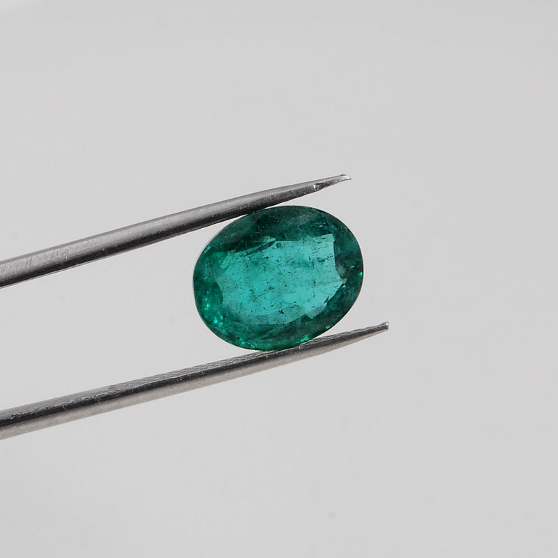Oval Green Color Emerald Gemstone 3.13 Carat
