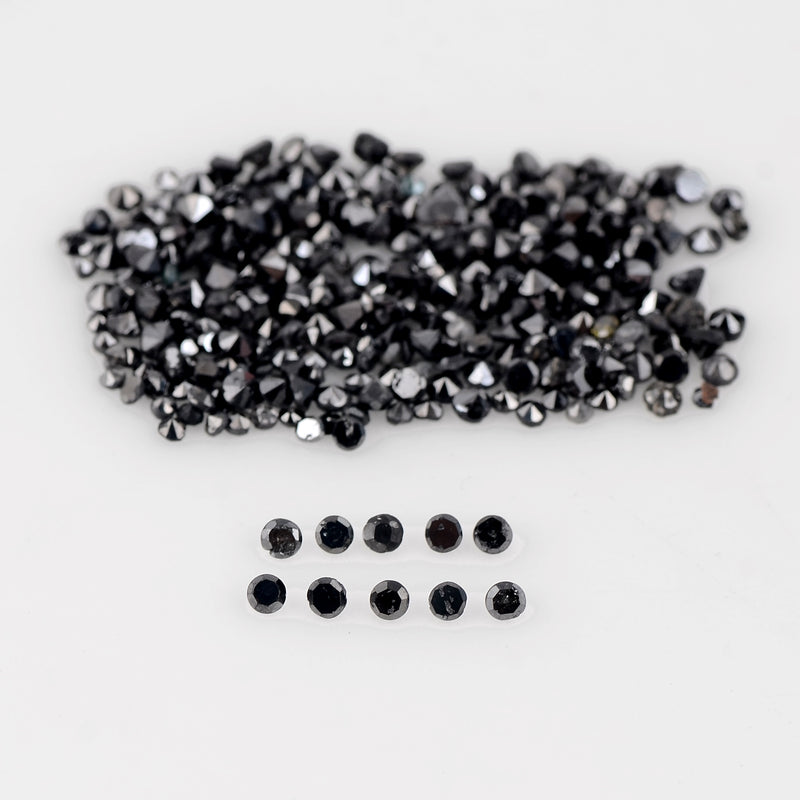 7.22 Carat Black Color Round Black Diamond Gemstone