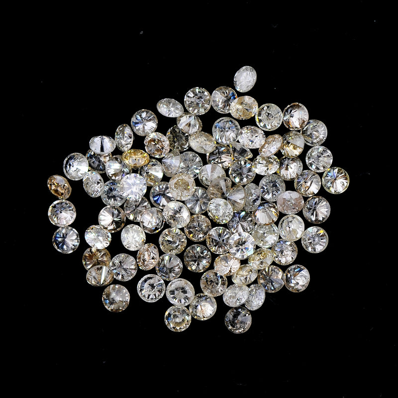Round Mix Very Light to Light Brown - Yellow Color Diamond 2.01 Carat - AIG Certified