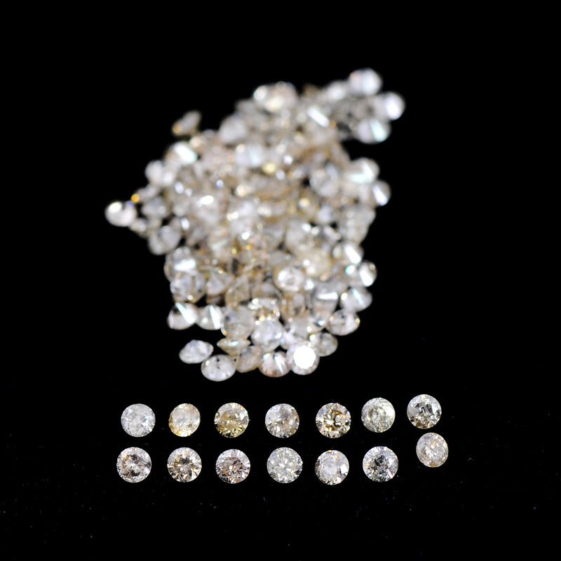 Round Mix Very Light to Light Brown - Yellow Color Diamond 3.74 Carat - AIG Certified