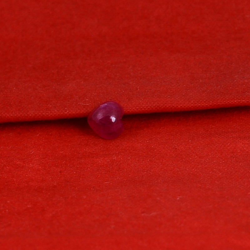 0.60 Carat Red Color Heart Ruby Gemstone