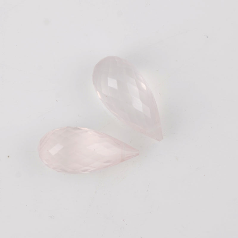 9.5 Carat Pink Color Drops Rose Quartz Gemstone