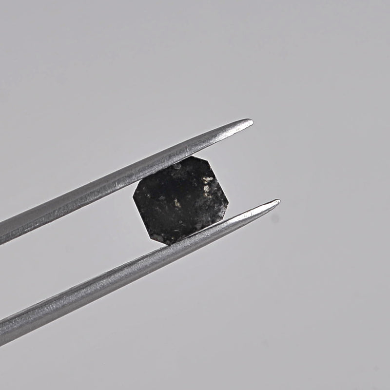 0.82 Carat Rose Cut Octagon Black Diamond