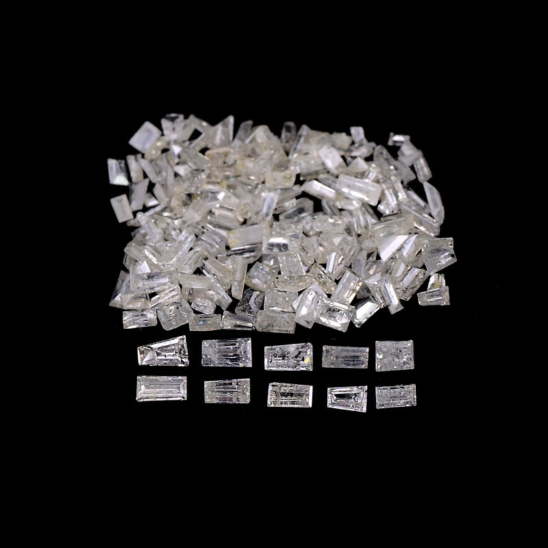 Tapered Baguette White Color Diamond 3.46 Carat