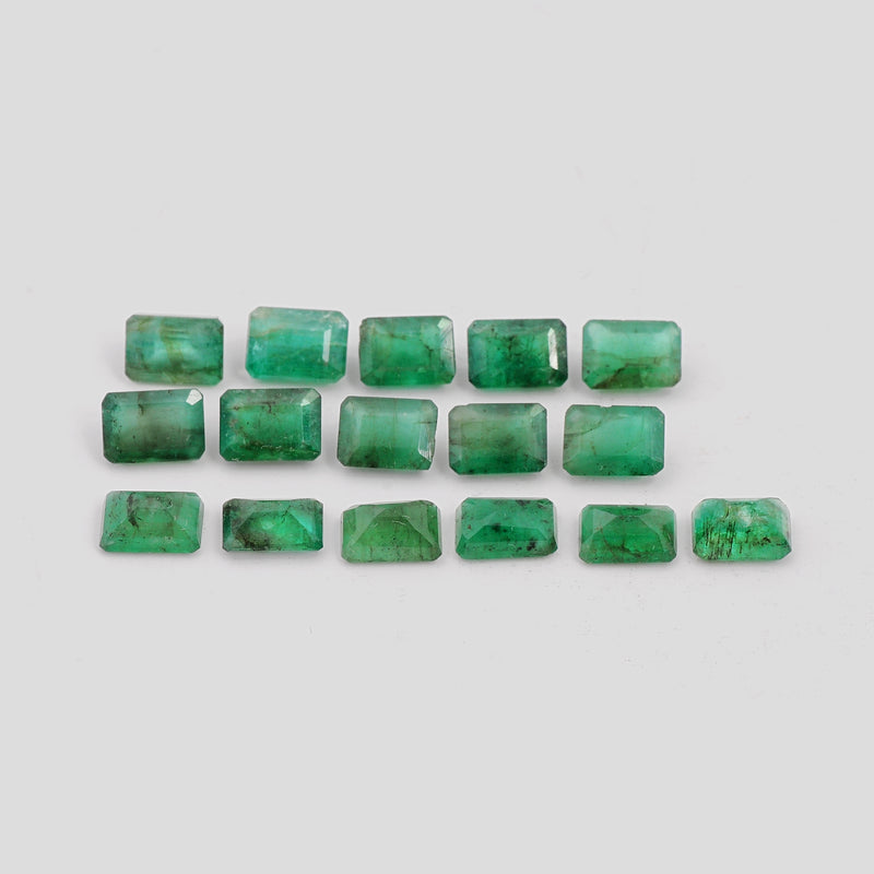 16 pcs Emerald  - 15.25 ct - Octagon - Green