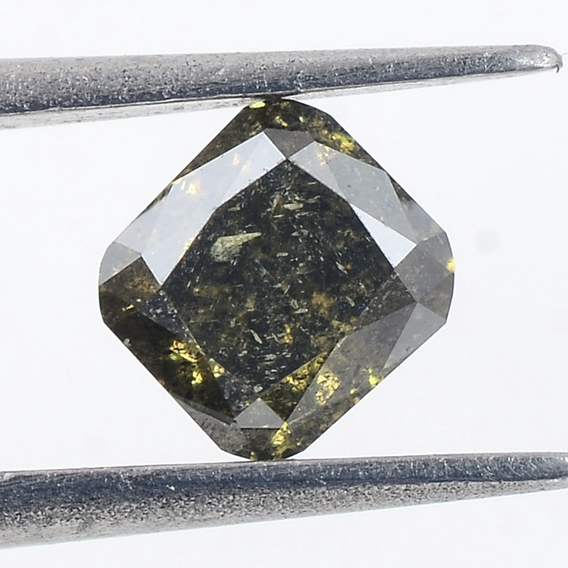 6 pcs DIAMOND  - 0.97 ct - Cushion, Oval - Natural Fancy Deep Yellowish Green - SI - I