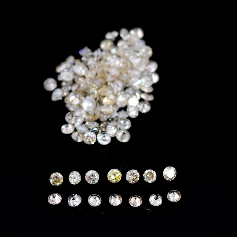 Round Mix Very Light to Light Brown - Yellow Color Diamond 2.21 Carat - AIG Certified