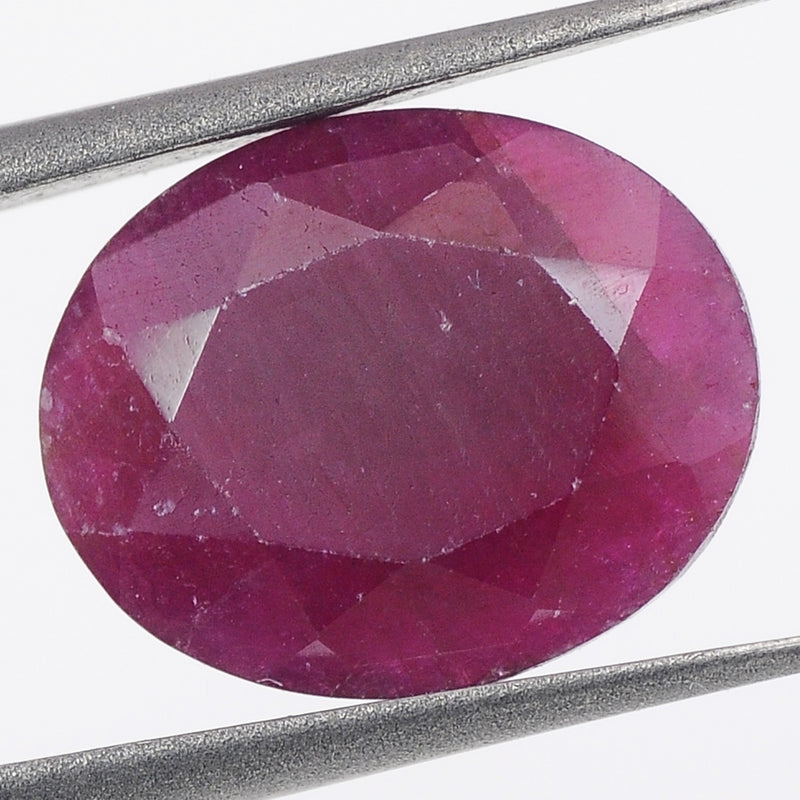 1 pcs Ruby  - 4.1 ct - Oval - Red