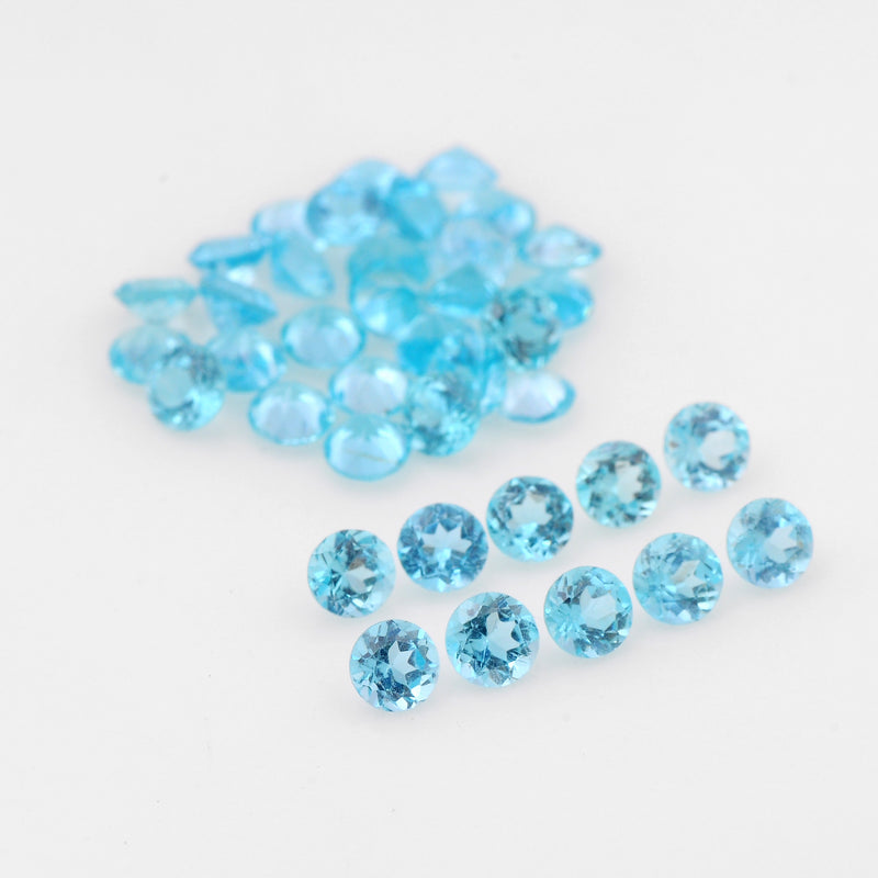 3.98 Carat Blue Color Round Apatite Gemstone