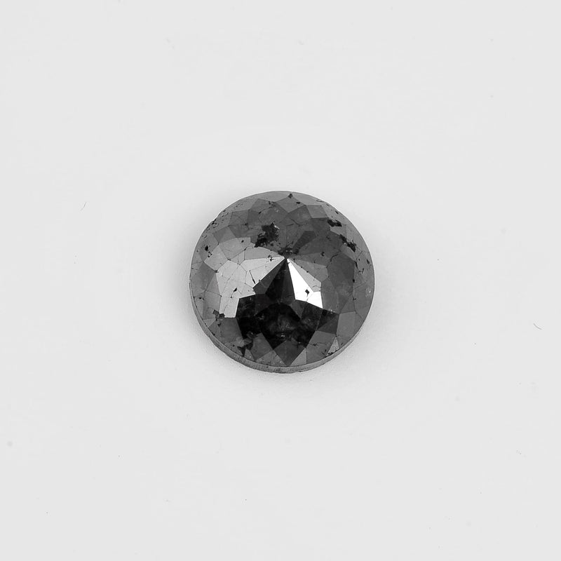 9.39 Carat Rose Cut Round Fancy Black Diamond-AIG Certified