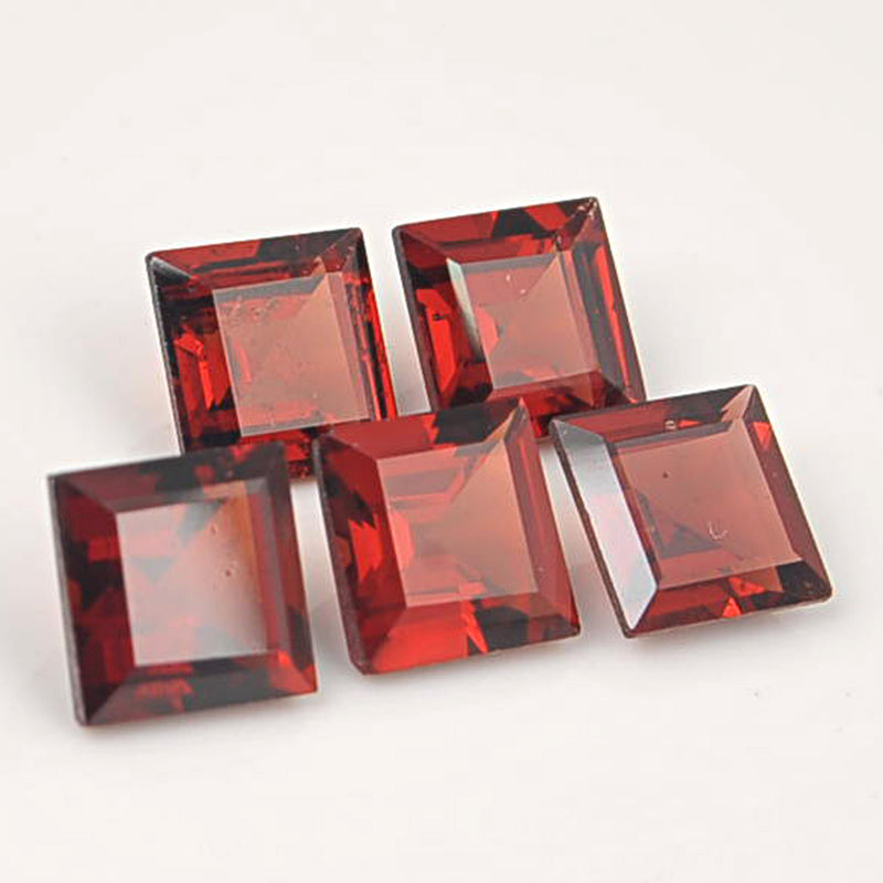6.32 Carat Red Color Square Garnet Gemstone