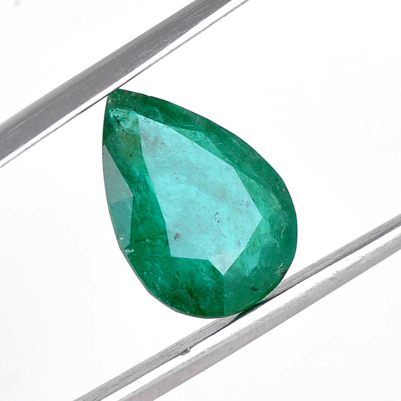 Pear Green Color Emerald Gemstone 4.72 Carat - IGI Certified