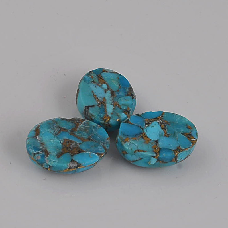 16.6 Carat Blue Color Oval Copper Turquoise Gemstone