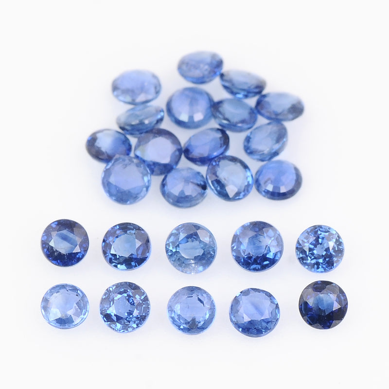 25 pcs Sapphire  - 2.95 ct - ROUND - Blue