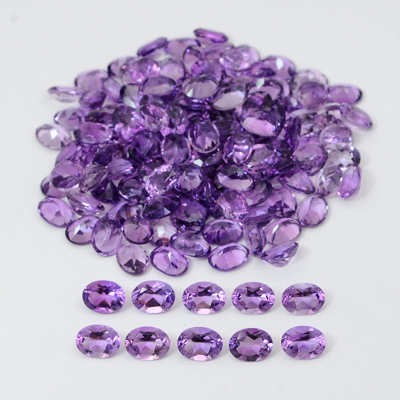 Oval Purple Color Amethyst Gemstone 162.22 Carat