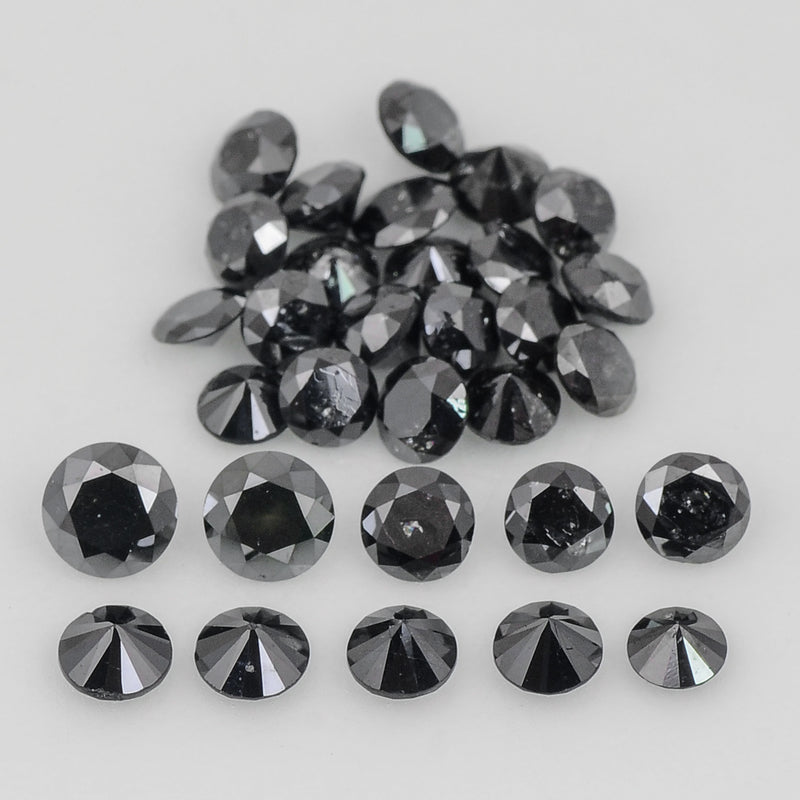 31 pcs Diamond  - 9.24 ct - ROUND - Fancy Black - Not Applicable