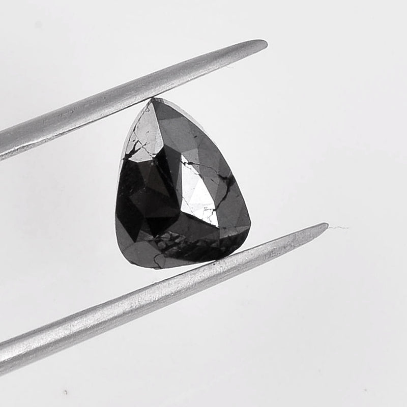 2.33 Carat Rose Cut Pear Fancy Black Diamond-AIG Certified