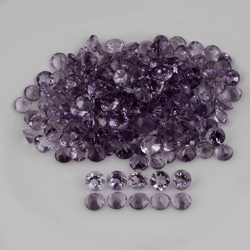 192 pcs Amethyst  - 245.11 ct - ROUND - Purple
