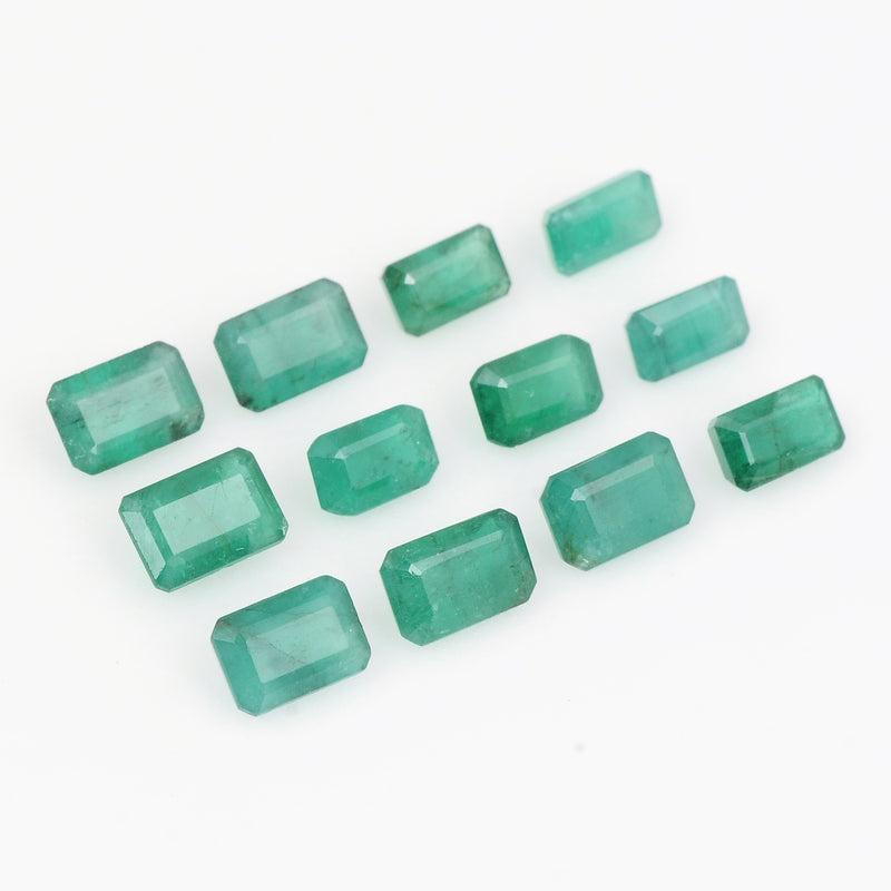 12 pcs Emerald  - 5.1 ct - Octagon - Green