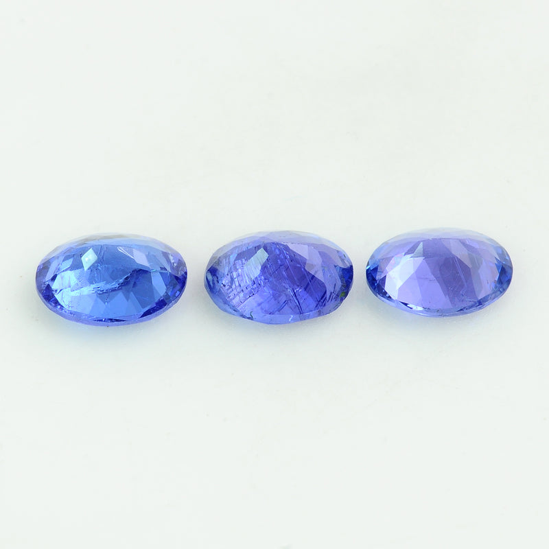 3 pcs Tanzanite  - 3.97 ct - Oval - Violetish Blue