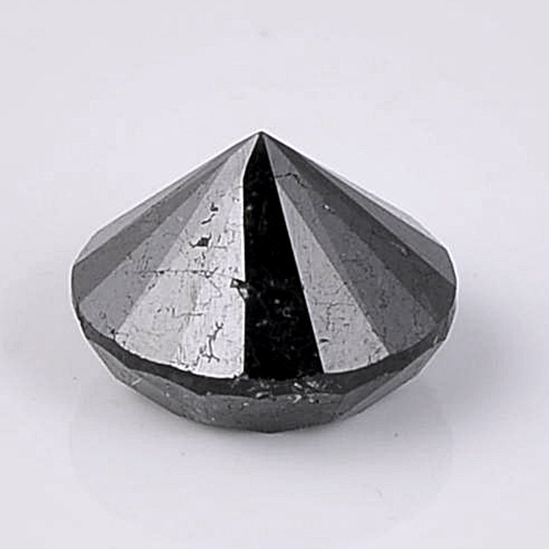 3.55 Carat Brilliant Round Black Diamond-AIG Certified