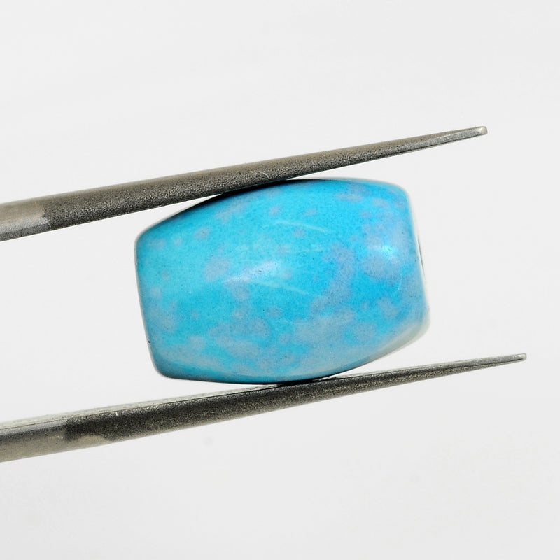Drum-Shape Blue Color Turquoise Gemstone 15.47 Carat