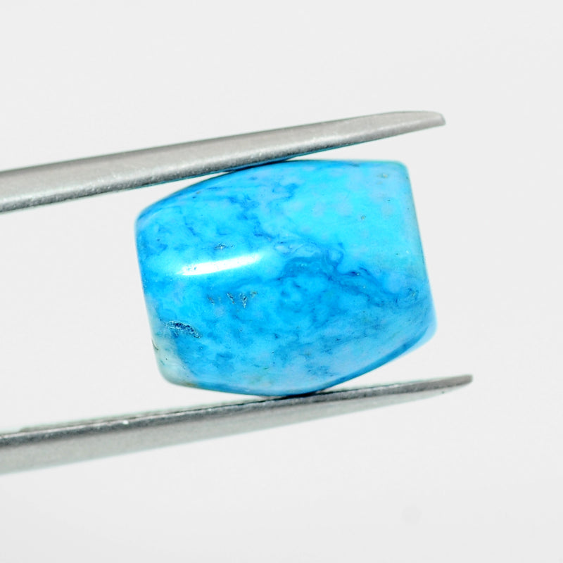Drum-Shape Blue Color Turquoise Gemstone 14.11 Carat