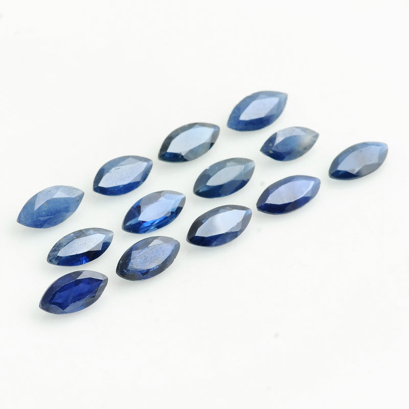 13 pcs Sapphire  - 7.37 ct - Marquise - Blue