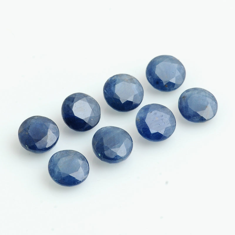 8 pcs Sapphire  - 10.6 ct - ROUND - Blue