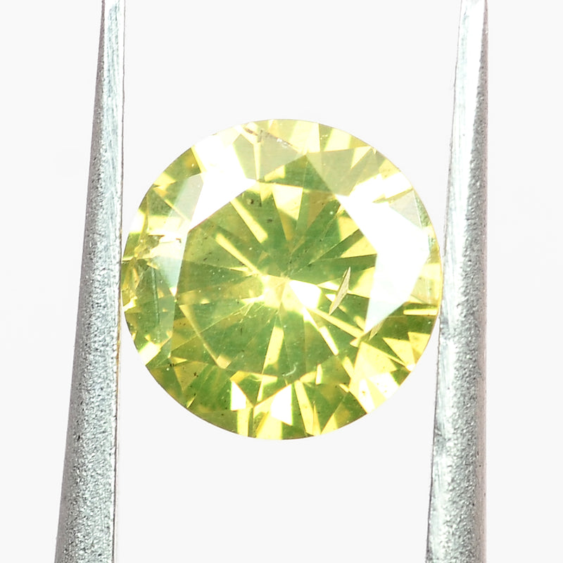 Round Fancy Intense Yellow Color Diamond 0.33 Carat - ALGT Certified