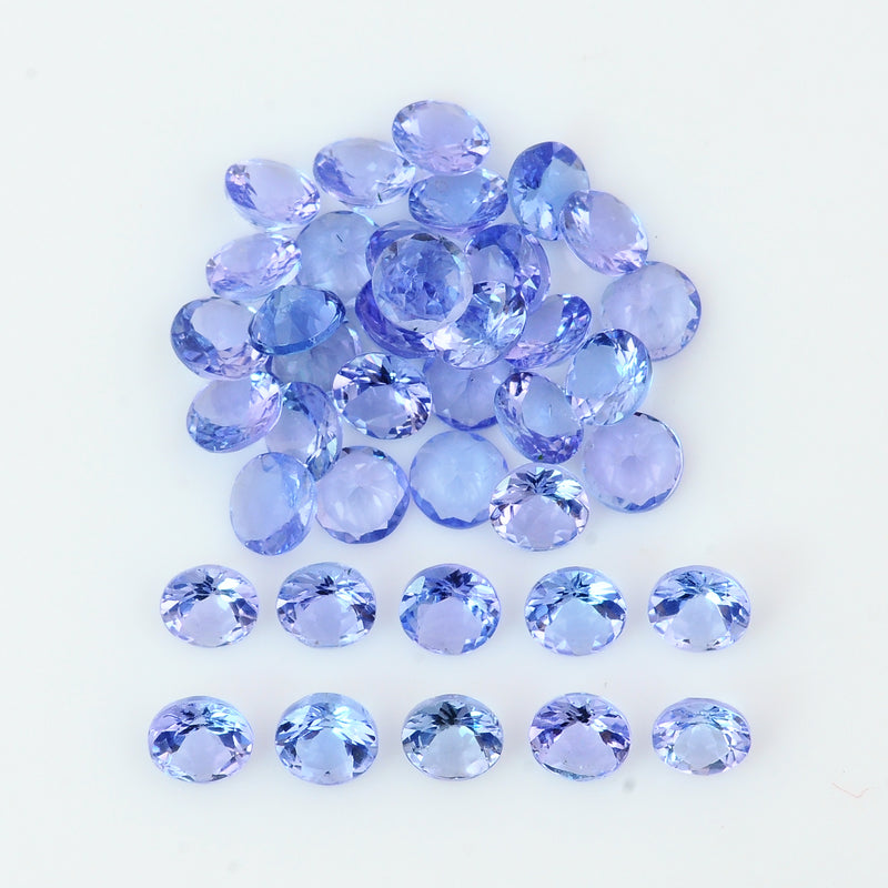 39 pcs Tanzanite  - 6.51 ct - ROUND - Bluish Violet