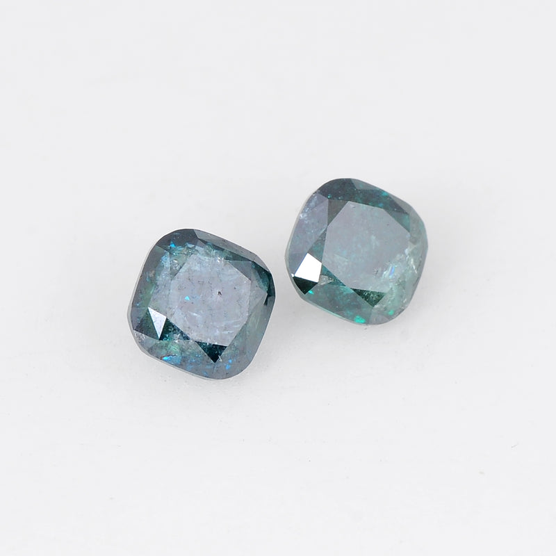 Cushion Fancy Greenish Blue Color Diamond 1.08 Carat - AIG Certified