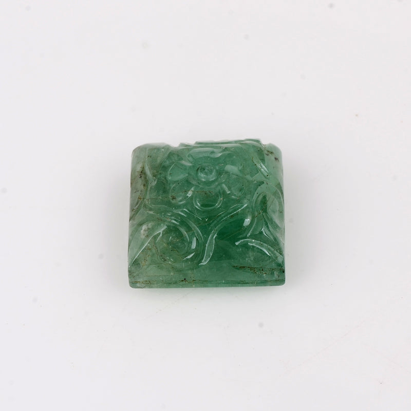 1 pcs Emerald  - 25.05 ct - Carving - Green - Transparent