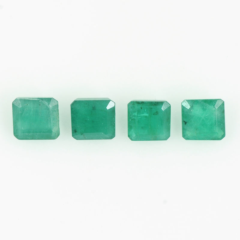 4 pcs Emerald  - 2.47 ct - Square - Green