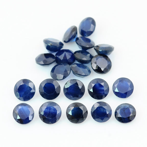 21 pcs Sapphire  - 6.98 ct - ROUND - Blue