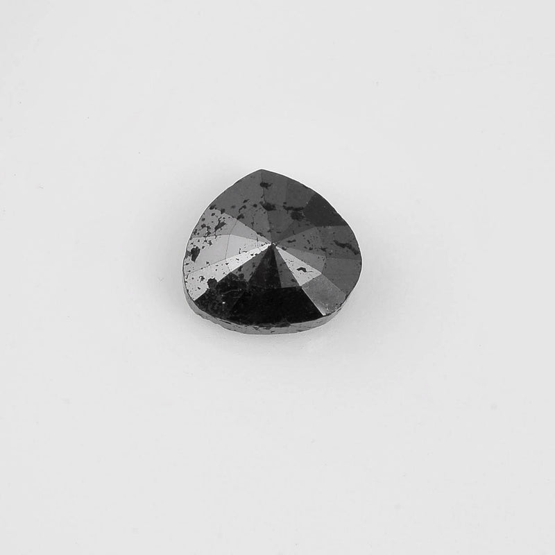 6.84 Carat Rose Cut Pear Fancy Black Diamond-AIG Certified