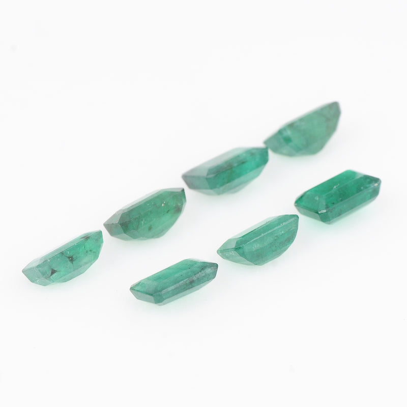 7 pcs Emerald  - 3.85 ct - Octagon - Green