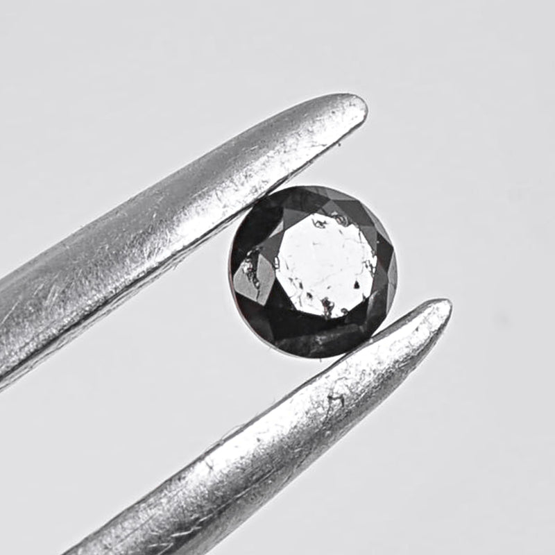 5.05 Carat Brilliant Round Fancy Black Diamonds-AIG Certified