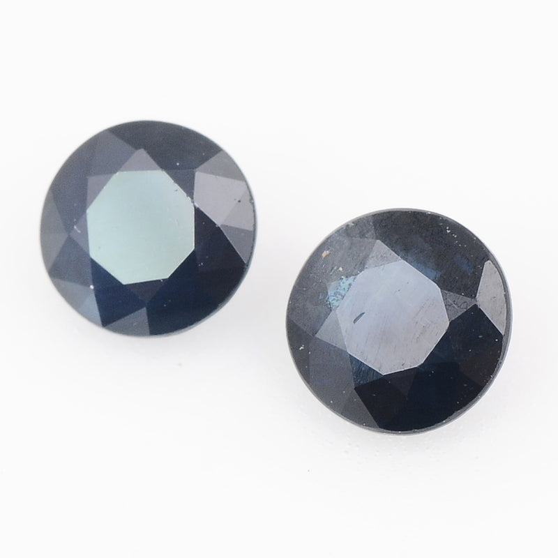 2 pcs Sapphire  - 1.48 ct - ROUND - Blue