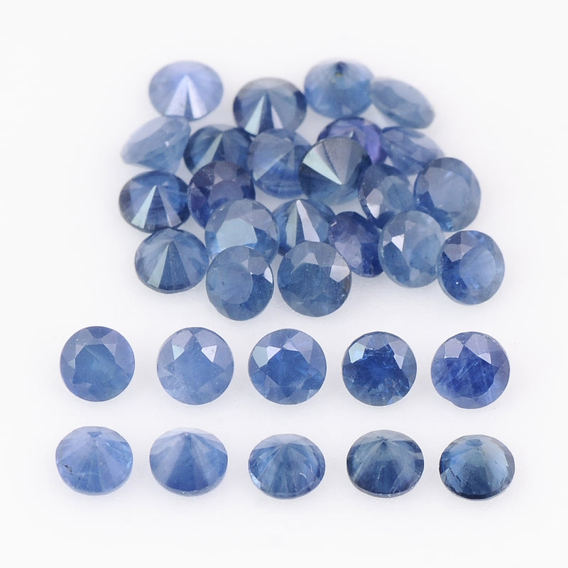 32 pcs Sapphire  - 4.55 ct - ROUND - Blue