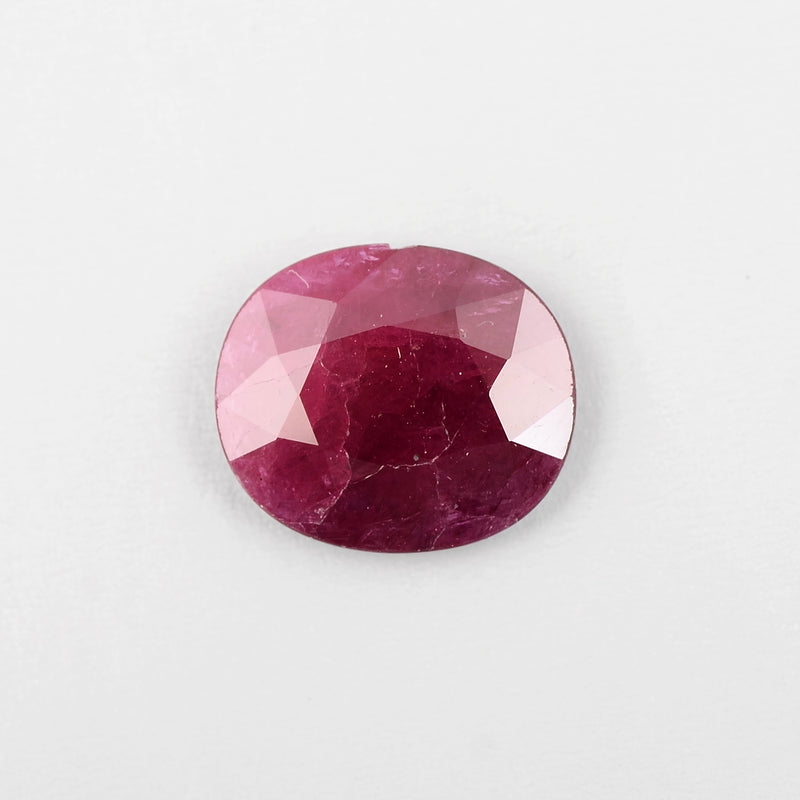 Oval Red Color Ruby Gemstone 4.57 Carat