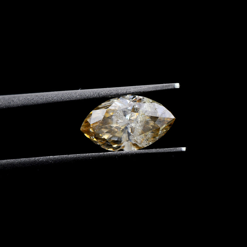 Marquise Natural Fancy Light Yellowish Brown Color Diamond 1.20 Carat - AIG Certified