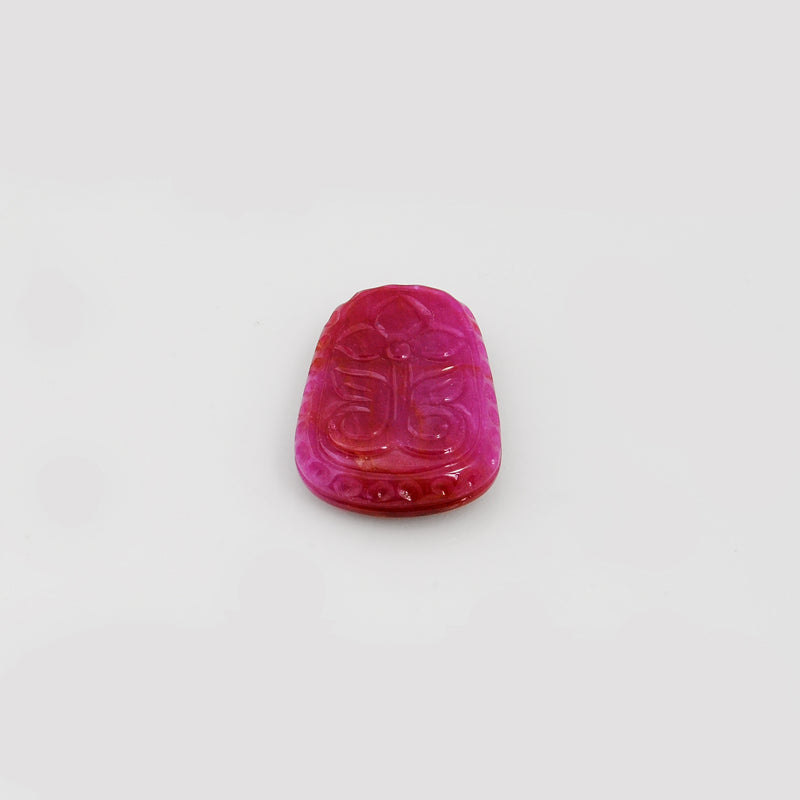 Fancy Carving Red Color Ruby Gemstone 37.00 Carat