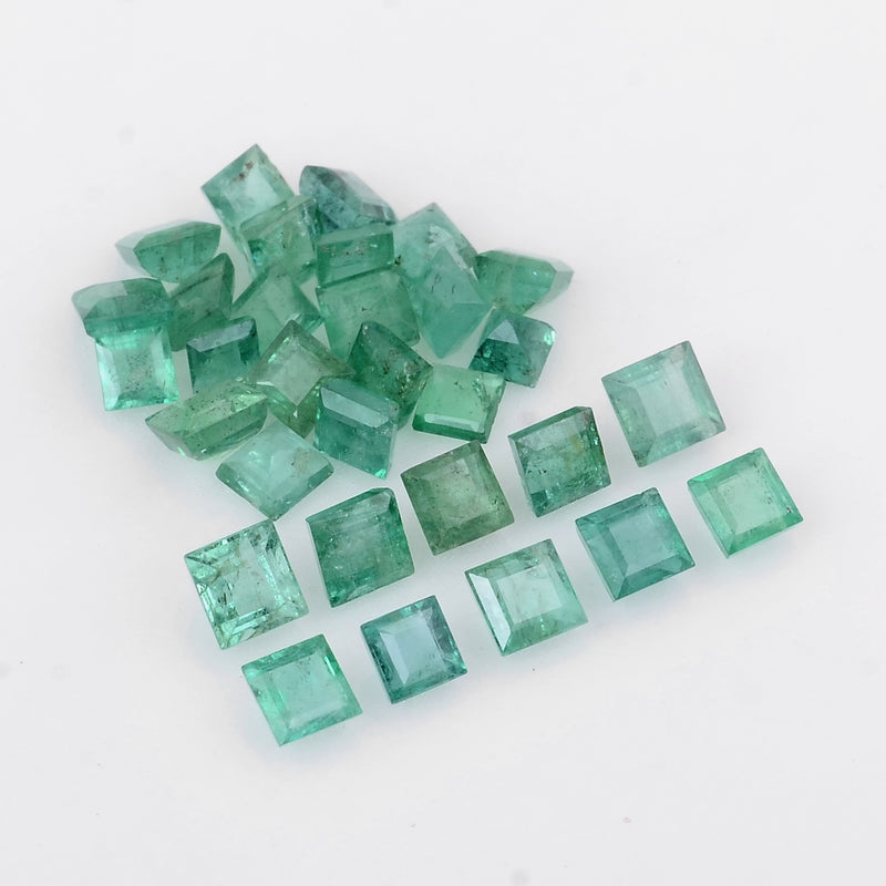 31 pcs Emerald  - 4.82 ct - Square - Green